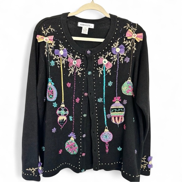 Vintage Arriviste Christmas Design Sweater-Size Large - Picture 9 of 10